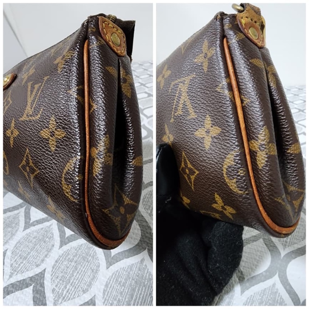 Authentic LOUIS VUITTON Monogram Canvas Eva Clutch/ Crossbody Bag Brown - Picture 11 of 16